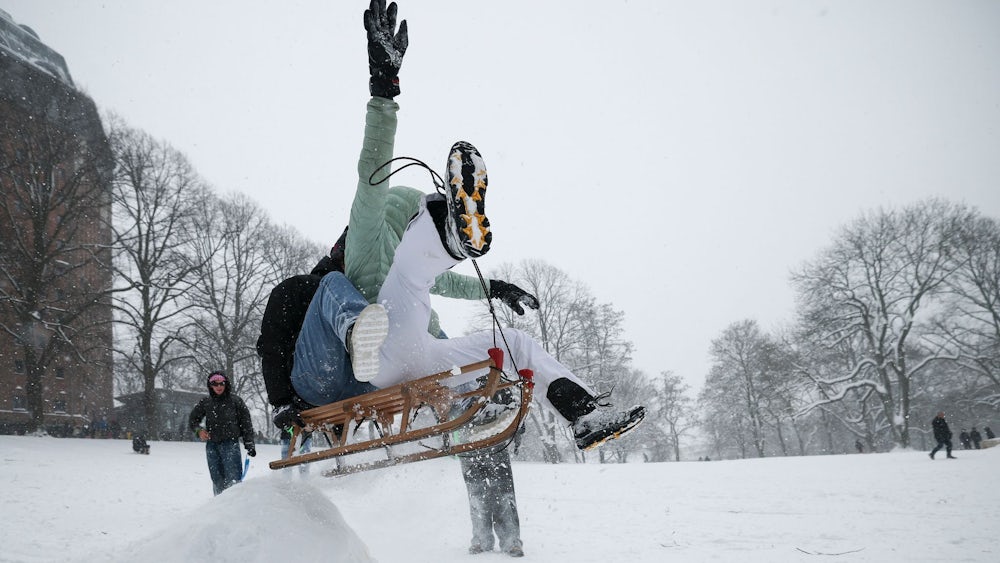 Viele Kinder konnten den Schnee genießen.