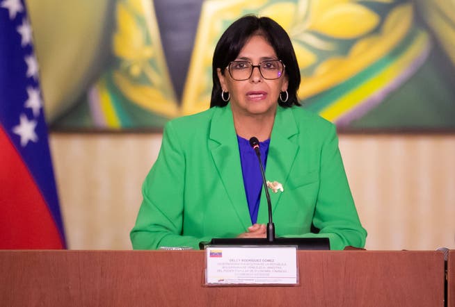 Die venezolanische Vizepräsidentin Delcy Rodríguez während einer Sitzung in Caracas am 11. Dezember 2023.