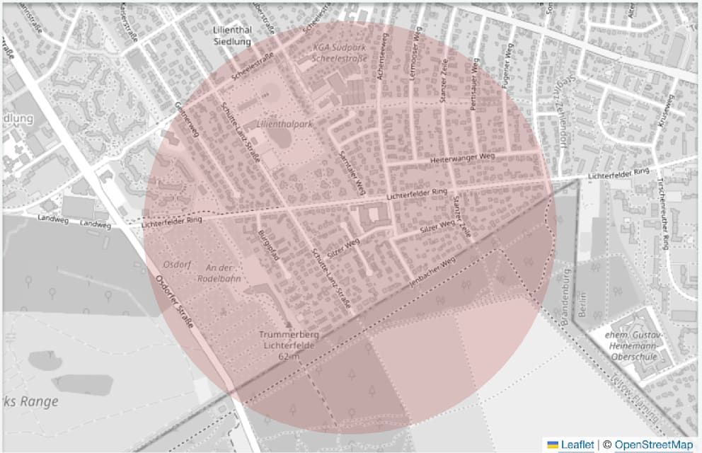 Das betroffene Gebiet im Berliner Südwesten