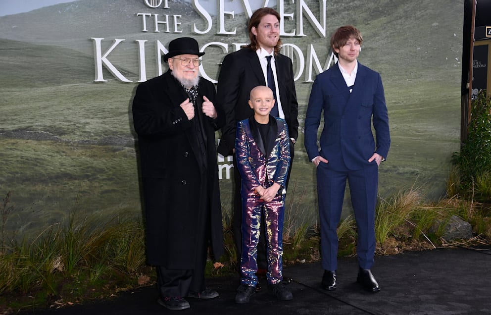 Erfolgs-Quartett bei der Weltpremiere in Berlin (v.l.): Autor George R.R. Martin (77), Dexter Sol Ansell, Peter Claffey und Showrunner Ira Parker (39)