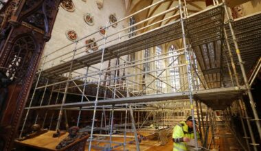 Vorbereitungen für Riesengerüst im Ulmer Münster starten