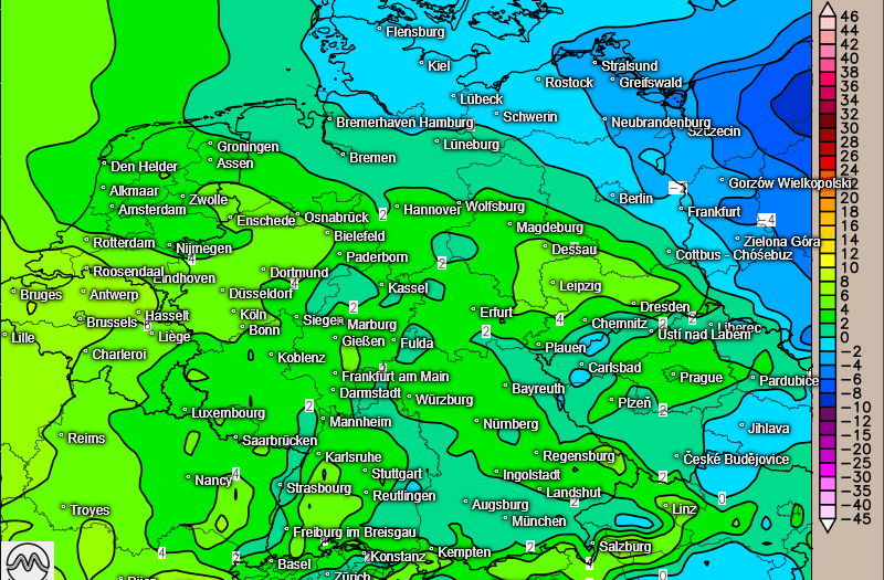 Am Montag geht die Temperatur im Norden und Osten in den Minus-Bereich