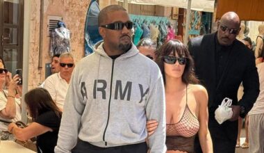 Ye alias Kanye West mit seiner Frau Bianca Censori am 17. Mai 2025 in Santanyí.