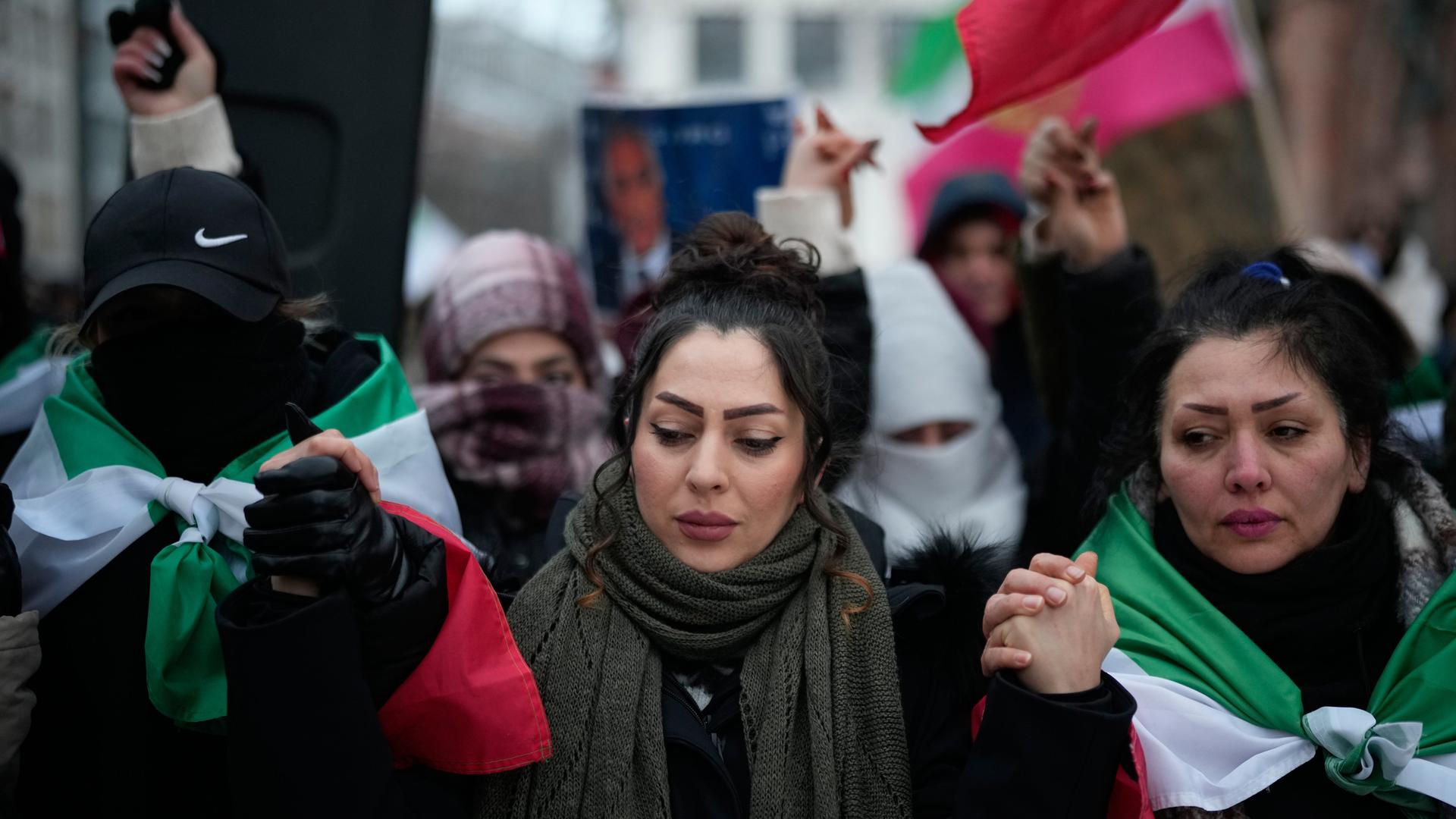 Eine Demonstration in Berlin aus Solidarität mit den Protesten im Iran