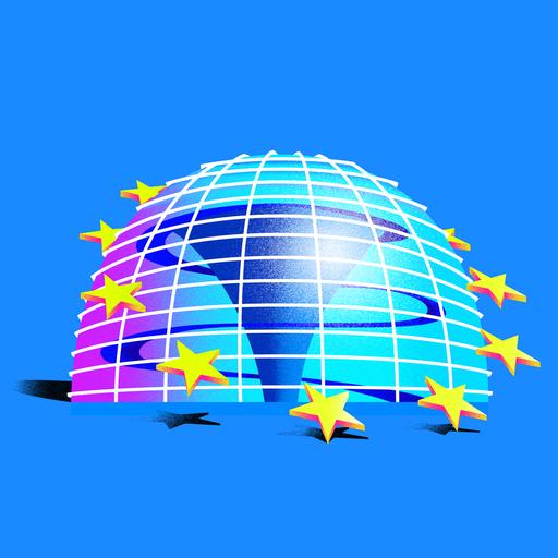 Das Logo zeigt den Schriftzug "Der Politikpodcast" in einer Bildcollage mit der Reichstagskuppel in Berlin.