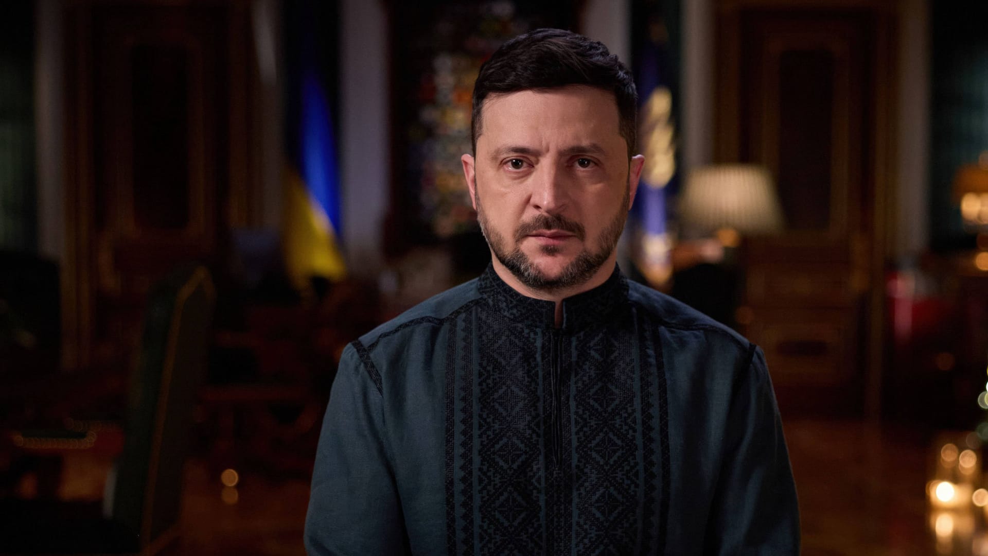 Der ukrainische Präsident Wolodymyr Selenskyj bei seiner Neujahrsansprache (Archivbild).