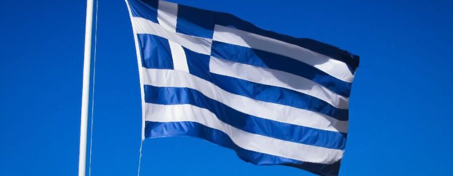 Die griechische Flagge.