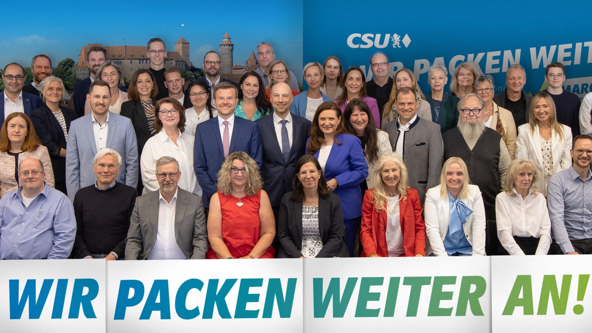 Die Kandidaten der Nürnberger CSU (Archivbild): Die Partei stellt derzeit die stärkste Fraktion im Rathaus und hat 21 der insgesamt 70 Sitze inne.