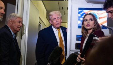 Donald Trump an Bord der Air Force One