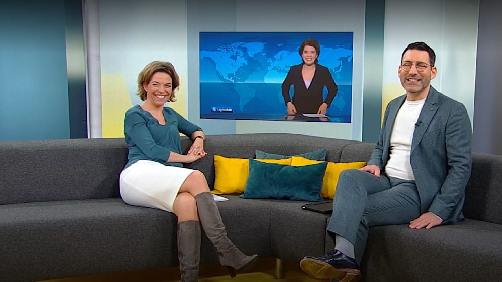 Am Ende lachen Planken, Daubner und Nassif (v.l.) über die lustige TV-Panne