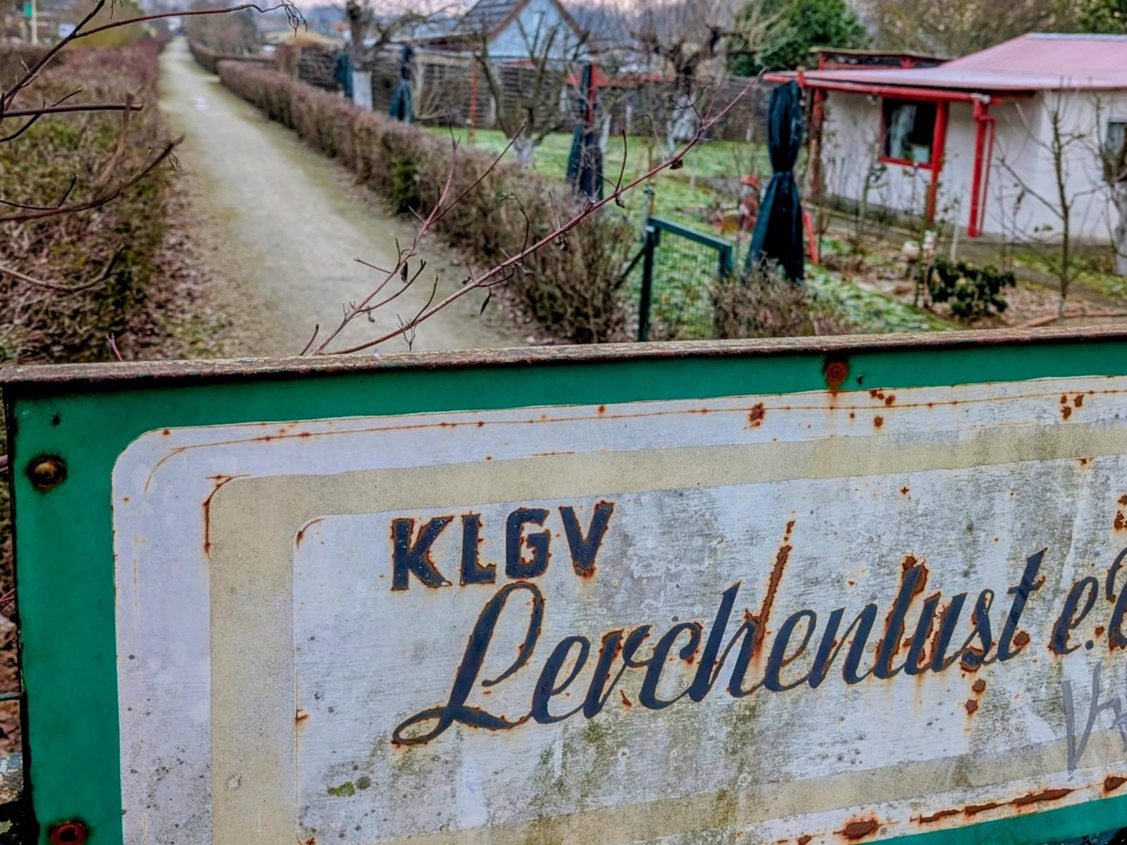 Blick in einen Kleingarten.