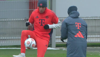 Jamals Musiala beim individuellen Aufbautraining an der Säbener Straße.