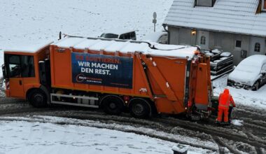 Die Müllabfuhr funktioniert bei Eis und Schnee derzeit nicht überall.