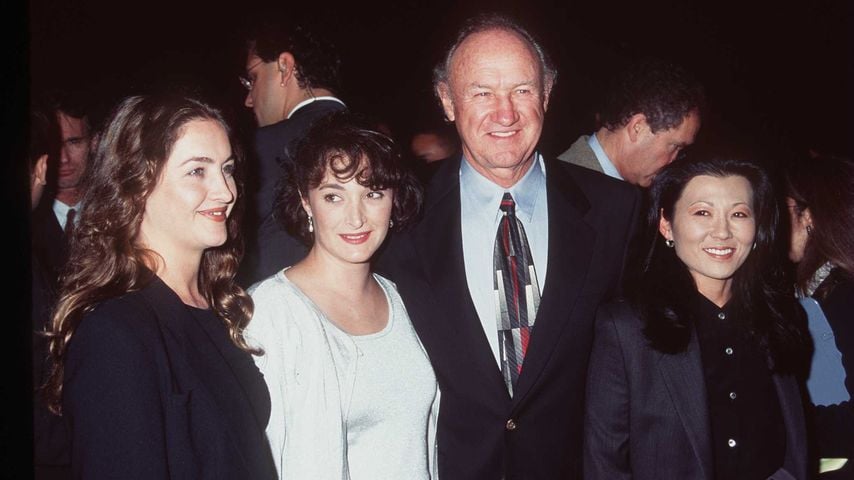 Gene Hackman mit seiner Ehefrau Betsy (r.) und seinen Töchtern Leslie und Elizabeth
