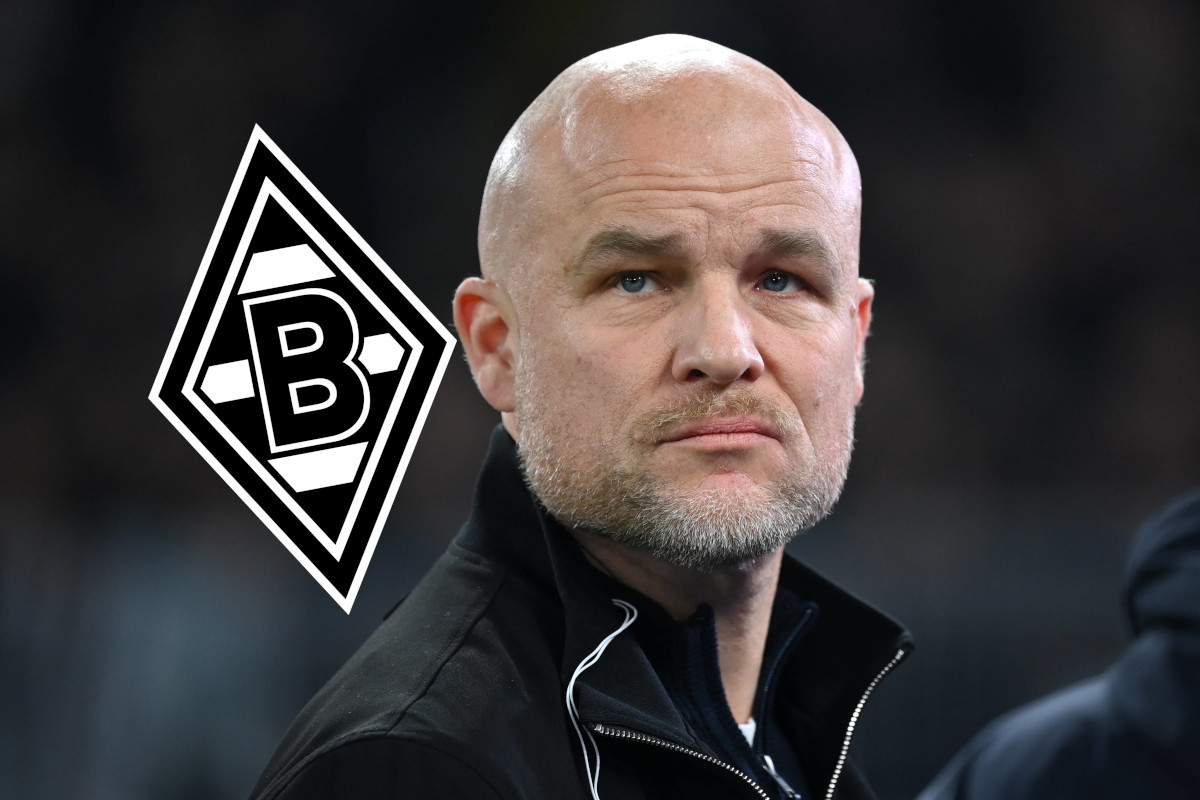 Gladbachs Sportchef Rouven Schröder schaut ernst.