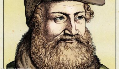 Porträt von Hans Sachs: farbig nach einem Kupferstich von Hugo Buerkner (