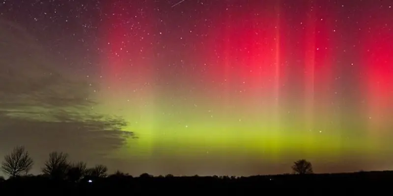 Polarlichter über Hamburg