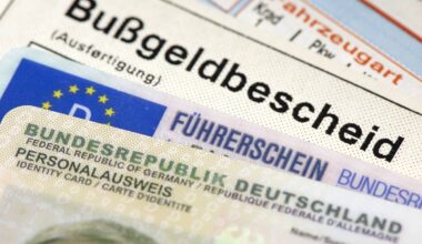 Ein Bußgeldbescheid wegen Verkehrsübertretung gegen die StVo als Symbolbild für Geldstrafe und Punkte