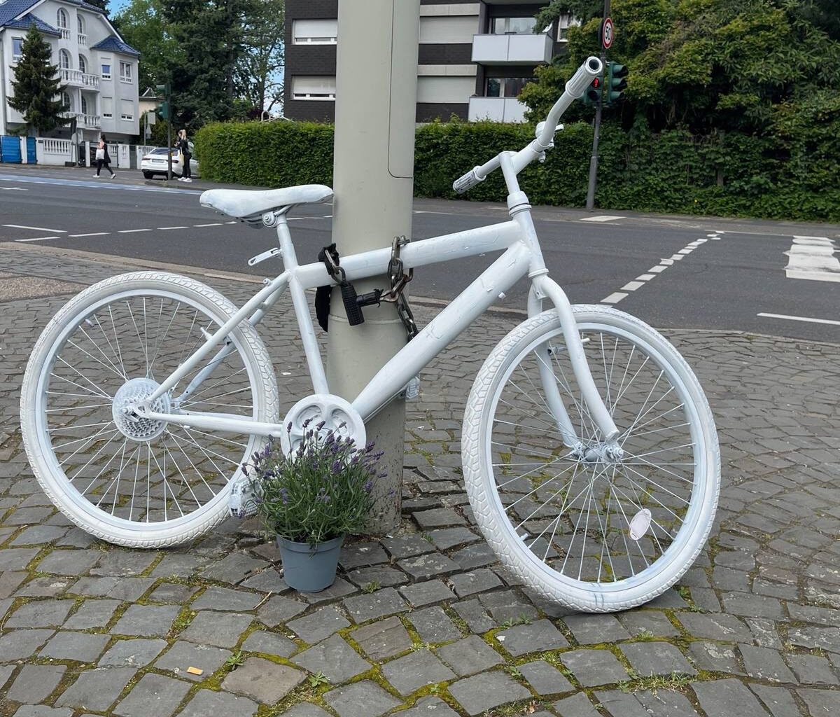 Neues Geisterrad in Bonn erinnert an verunglückte Frau