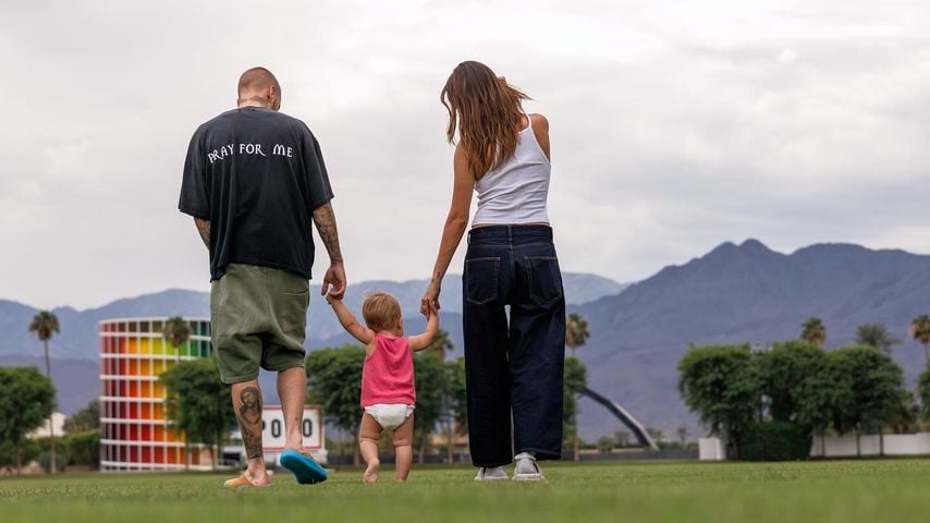 Justin und Hailey Bieber mit ihrem Sohn Jack Blues