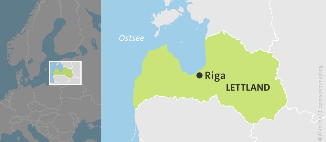 Karte: Lettland mit Riga