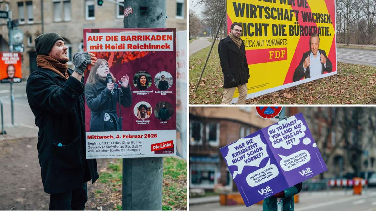 Plakate zur Landtagswahl: Wahlkämpfer ziehen durch Stuttgart – und lassen sich nicht einschüchtern - Stuttgart