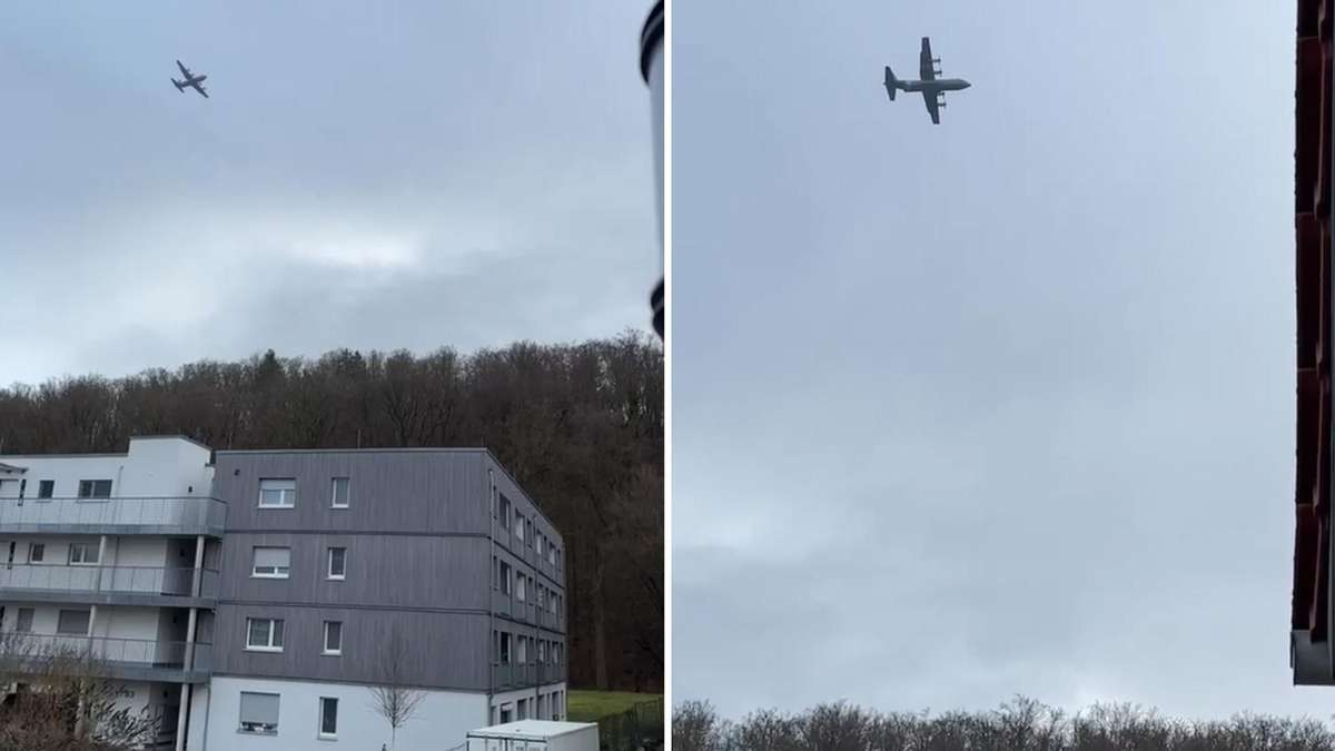 Technische Störung?: Video zeigt Militärmaschine im Tiefflug über Stuttgart