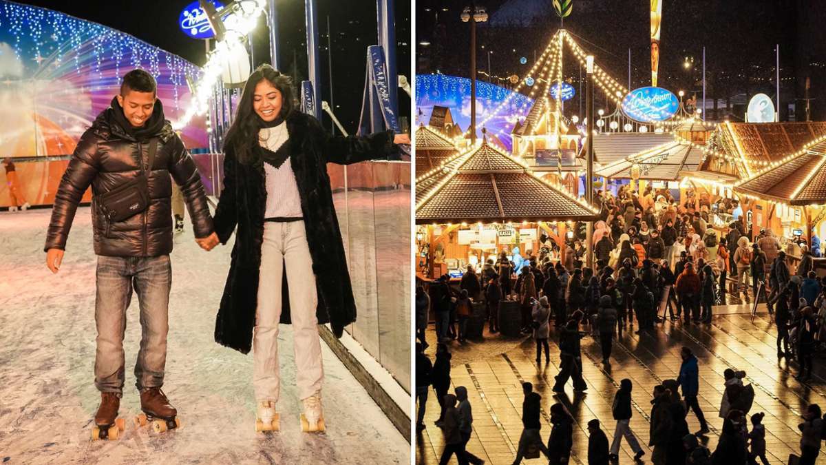 Wintertraum in Stuttgart: Rollschuhfahren ist das Highlight – „Nächstes Jahr will ich eine Flatrate“