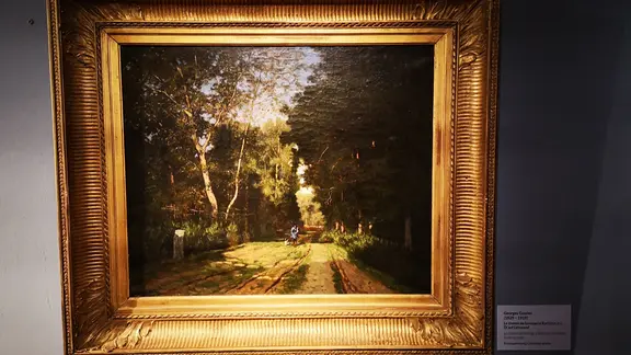 Ein gerahmtes Ölgemälde.