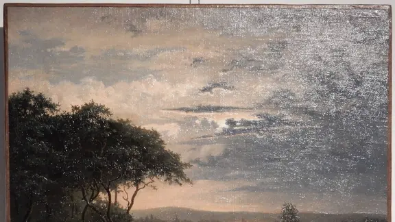 Franz Bunke, aufziehendes Wetter, Öl auf Leinwand