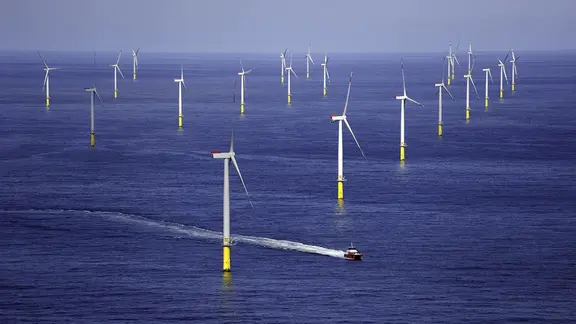 Der Offshore-Windpark Borkum Riffgrund 1 des Konzerns Ørsted