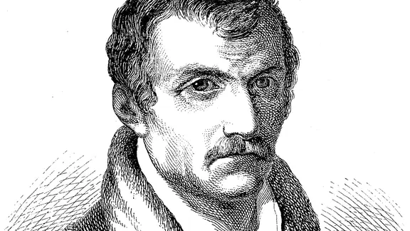 Schriftsteller Johann Gottfried Seume (1763 - 1810), digitale Reproduktion einer Originalvorlage aus dem 19. Jahrhundert.