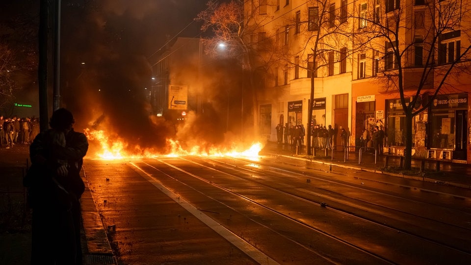 Schwerverletzter in Flöha und brennende Barrikaden in Leipzig und Dresden