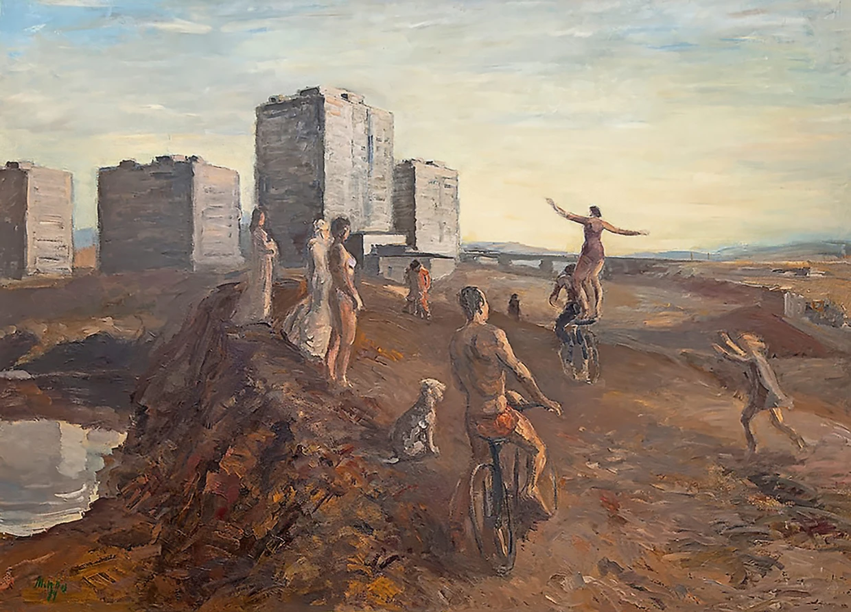 Sind hier noch kleine Zeichen von Hoffnung zu finden? Harald Metzkes „Aufbau von Marzahn“ aus dem Jahr 1984