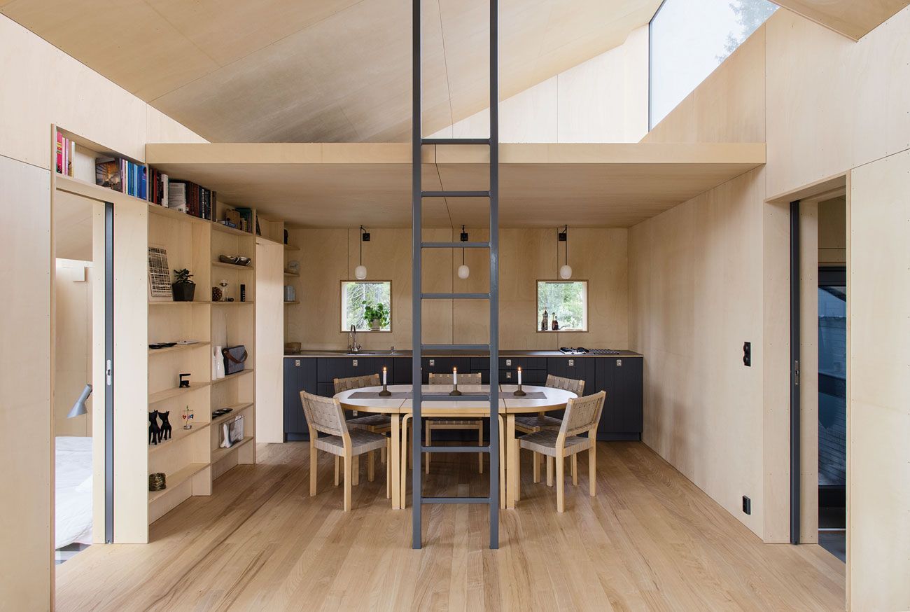 offener Essbereich helles Holz Wohnzimmer