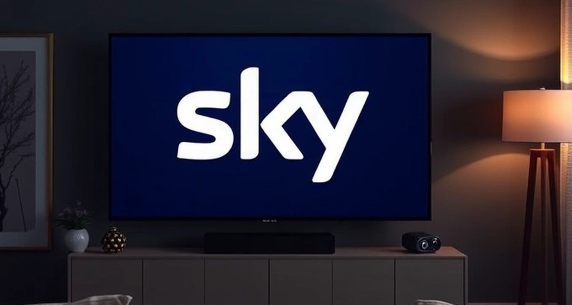 Sky-Logo auf einem Fernseher.