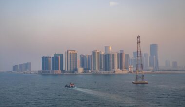 Die Hochhäuser der Skyline von Abu Dhabi
