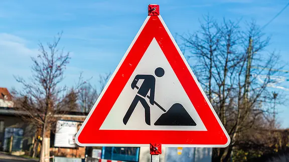 Baustellenschild