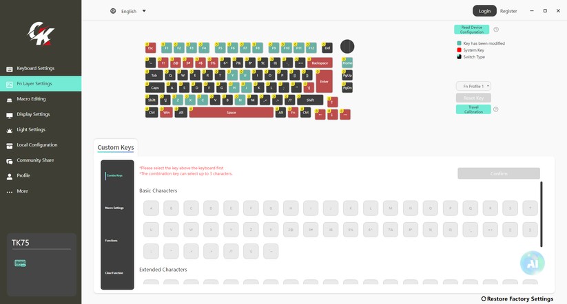 Gamakay TK75HE V2 - Bilder App 