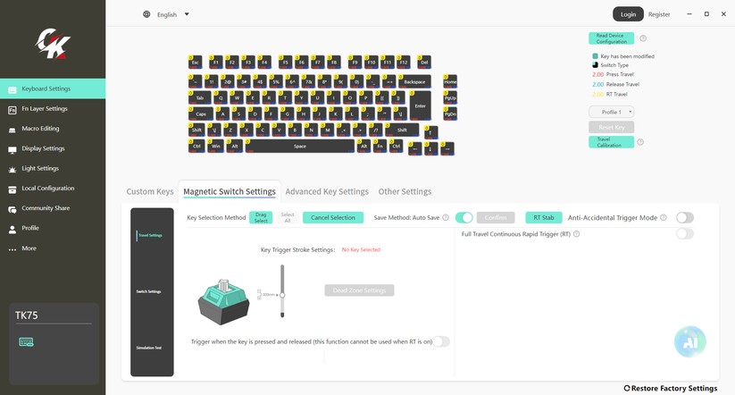 Gamakay TK75HE V2 - Bilder App 