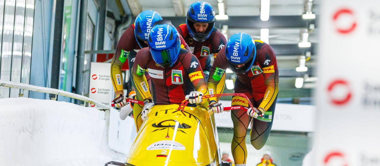 Der Viererbob von Johannes Lochner | IMAGO/Andreas Franke Der Viererbob von Johannes Lochner