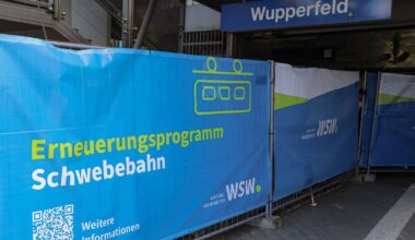Bauarbeiten an Schwebebahn-Station Wupperfeld