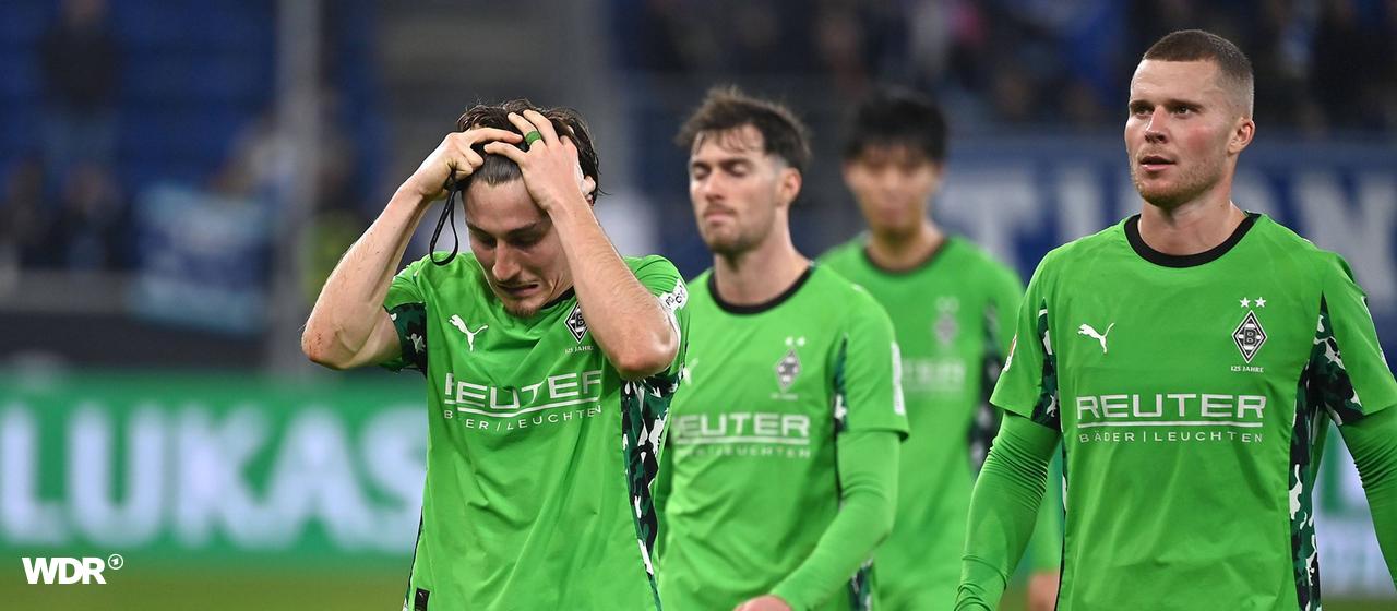 Enttäuscht: Die Spieler von Borussia Mönchengladbach nach dem Spiel gegen die TSG Hoffenheim.