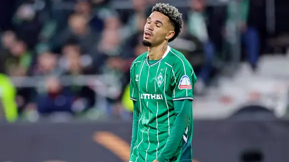 Bremens Justin Njinmah ist enttäuscht | Imago Images Bremens Justin Njinmah ist enttäuscht