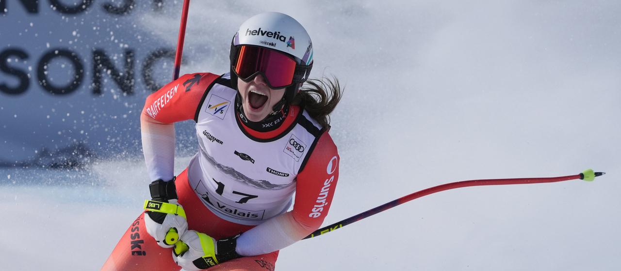 Malorie Blanc beim Super G in Crans Montana | AP Malorie Blanc beim Super G in Crans Montana