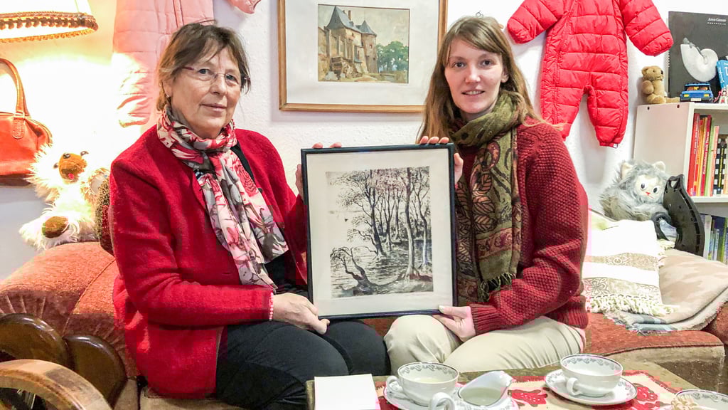 Radierung von David Friedmann: Sensationsfund im Secondhand-Laden