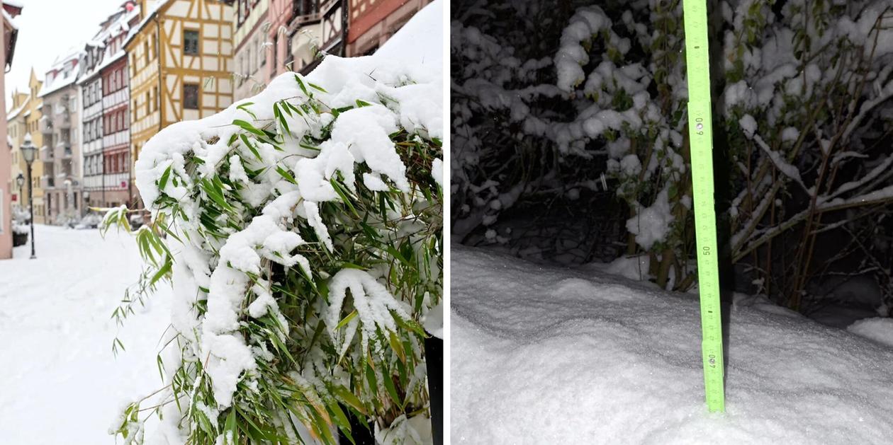 So hoch steht der Schnee in Franken und der Oberpfalz