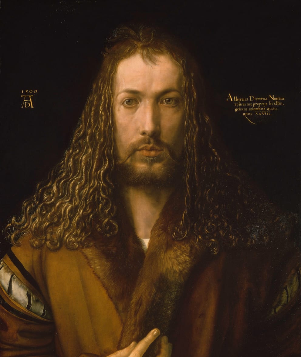 Albrecht Dürer malte sich 1500 im Pelzmantel und in Jesus-Pose