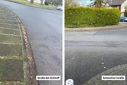 Zu hohe Bordsteine bergen Risiken in Lockhausen, meint die SPD - © SPD