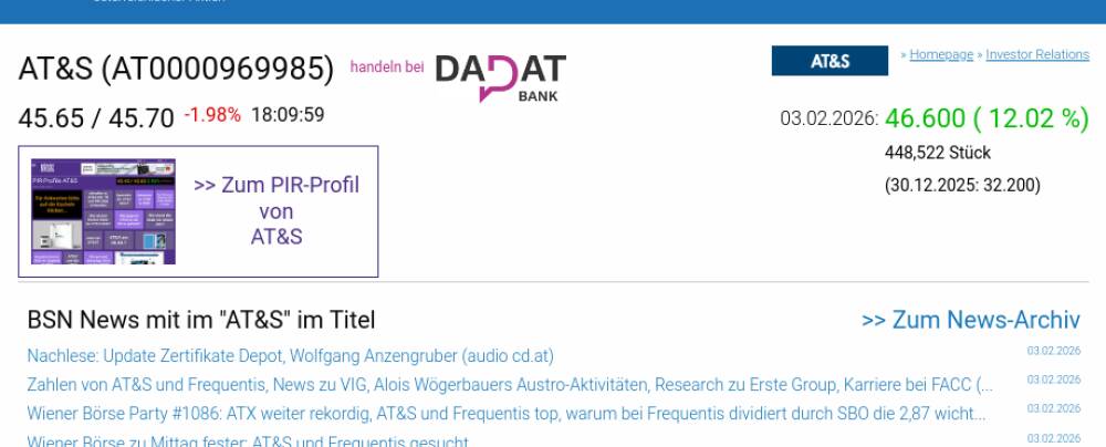Wie AT&S, Wienerberger, EVN, DO&CO, CPI Europe AG und SBO für Gesprächsstoff im ATX sorgten